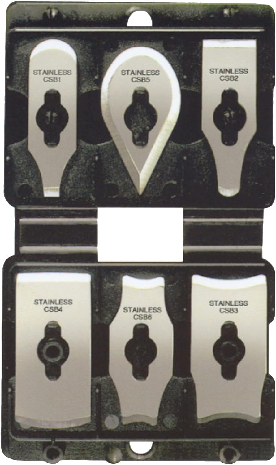 CS6 Soft-Grip Contour Scraper Set with 6 Blades and Blade File