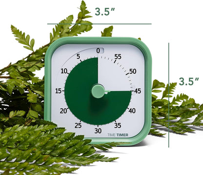 Home MOD – 60-Minute Visual Timer Home Edition, Silent Operation Study Tool for Kids Desk, Homeschool Supplies, Office & Meetings (Fern Green)
