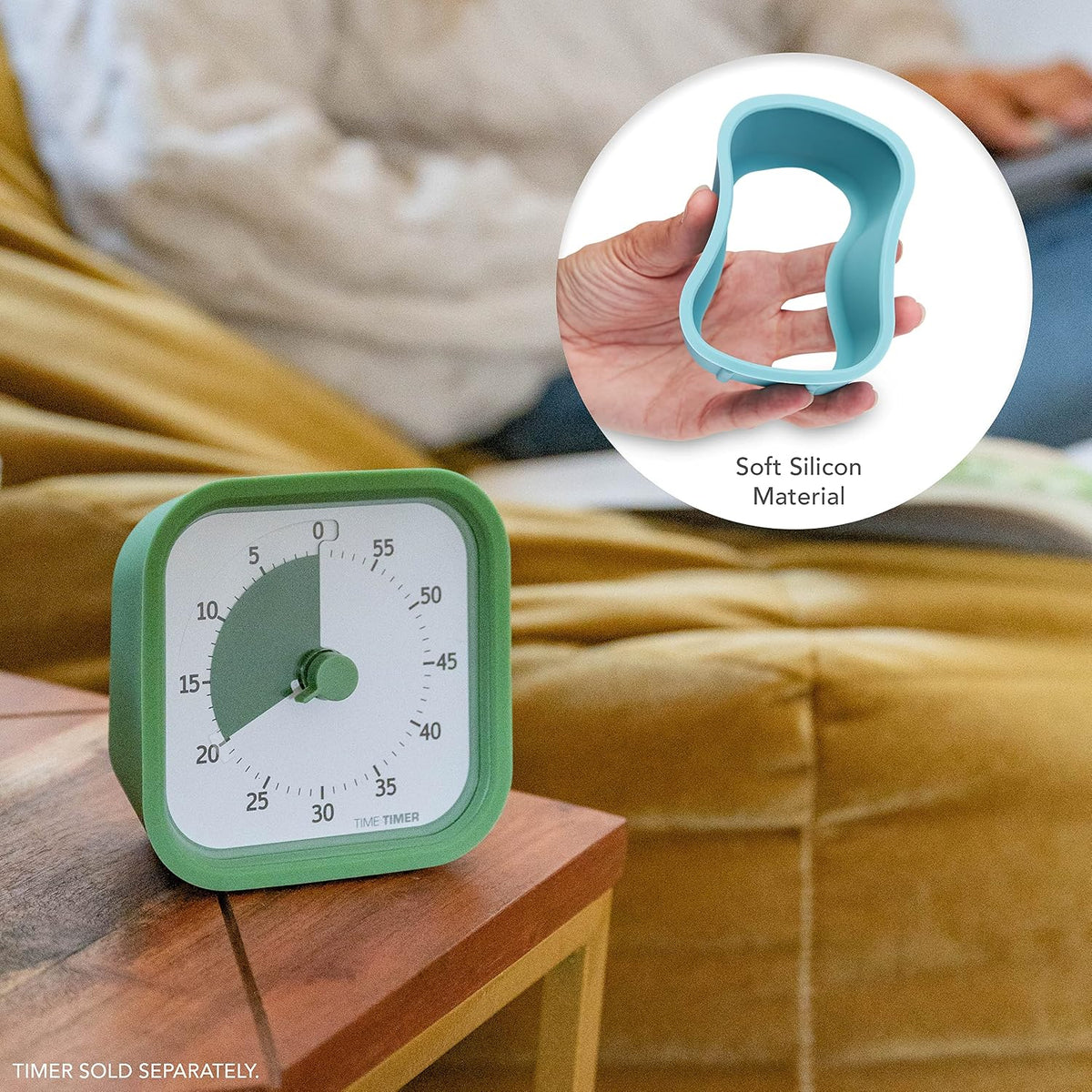 Home MOD – 60-Minute Visual Timer Home Edition, Silent Operation Study Tool for Kids Desk, Homeschool Supplies, Office & Meetings (Fern Green)