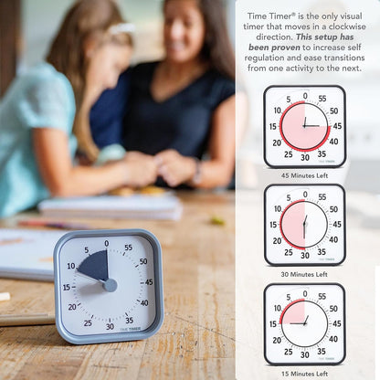 Home MOD – 60-Minute Visual Timer Home Edition, Silent Operation Study Tool for Kids Desk, Homeschool Supplies, Office & Meetings (Fern Green)