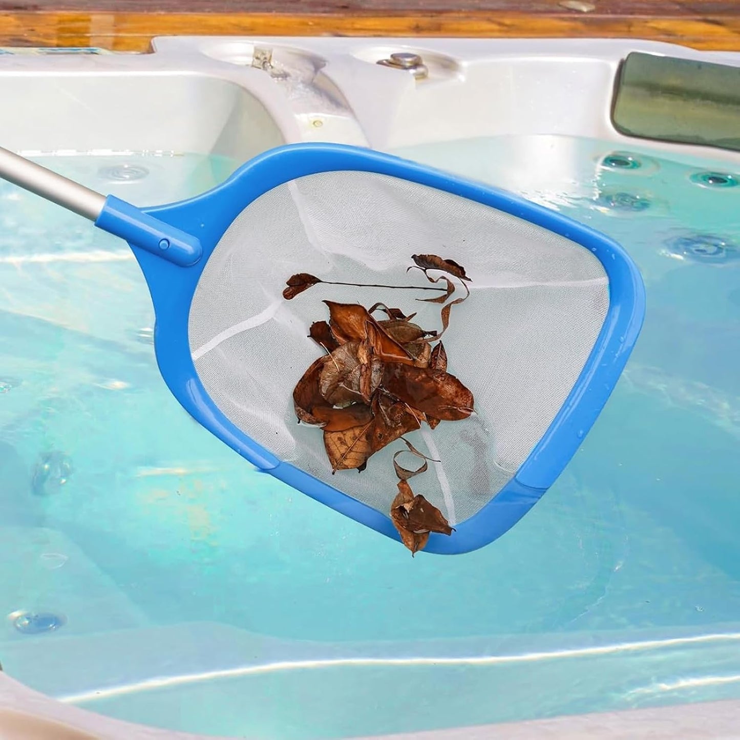 Pool Skimmer Hot Tub Skimmer Spa Net with 12'' Aluminum Pole Ultra Fine Mesh Pool Net Handy Leaf Skimmer for Small Pools Fine Debris