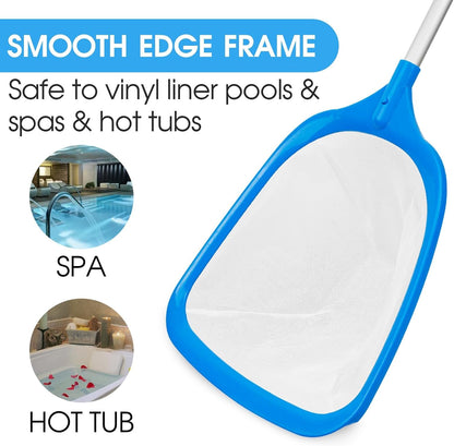 Pool Skimmer Hot Tub Skimmer Spa Net with 12'' Aluminum Pole Ultra Fine Mesh Pool Net Handy Leaf Skimmer for Small Pools Fine Debris