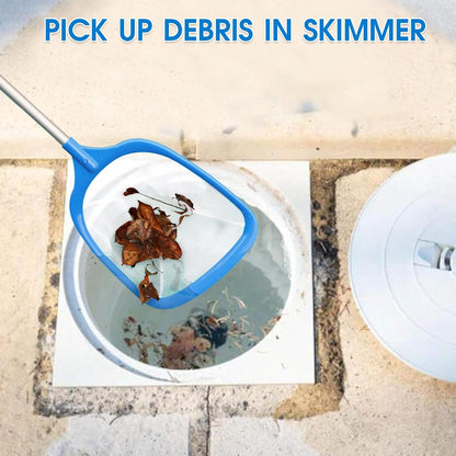 Pool Skimmer Hot Tub Skimmer Spa Net with 12'' Aluminum Pole Ultra Fine Mesh Pool Net Handy Leaf Skimmer for Small Pools Fine Debris