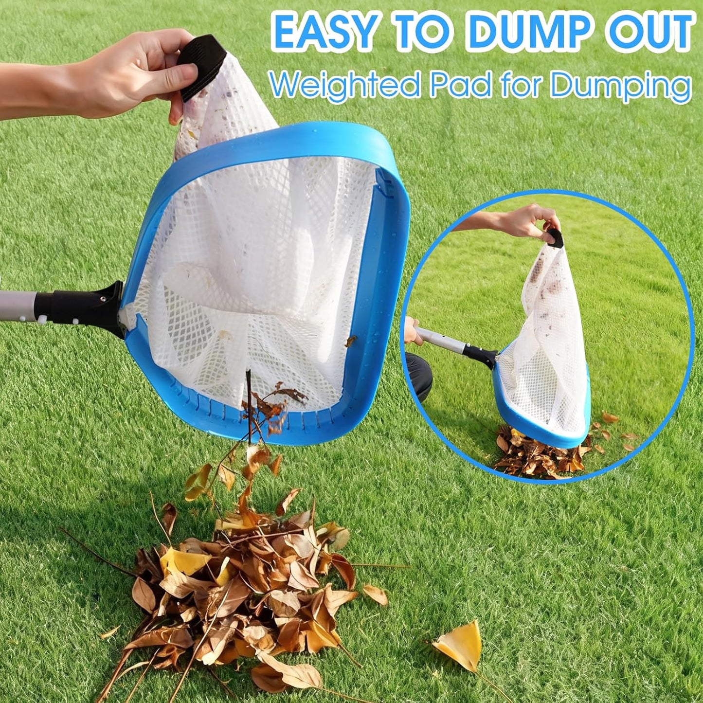 Pool Skimmer Hot Tub Skimmer Spa Net with 12'' Aluminum Pole Ultra Fine Mesh Pool Net Handy Leaf Skimmer for Small Pools Fine Debris