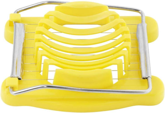 Heavy-Duty Plastic Egg Slicer with Stainless Steel Wires Multipurpose Boiled Egg Salad Slicer Strawberry Cheese Slicing Tools -Yellow