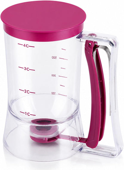 Pancake Batter Dispenser, Cupcake Batter Dispenser Biscuit Separator with Measuring Label Kitchen Baking Tool for Cupcakes, Waffles, Muffin Mix, Cake or Any Baked Goods