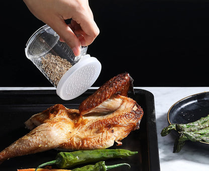 22513 Polycarbonate Plastic Dredge Shaker with 3 Snap-on Lids, Seasoning Sugar Spice Pepper Shaker, 10 OZ