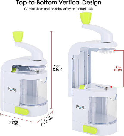 Vegetable Spiralizer, 4-Blade Zoodle Maker, Strong Suction & 500ml Bin