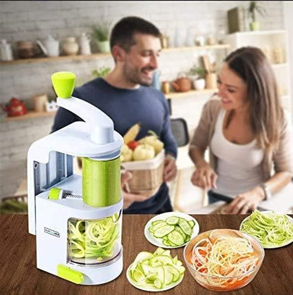 Vegetable Spiralizer, 4-Blade Zoodle Maker, Strong Suction & 500ml Bin