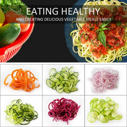 Vegetable Spiralizer, 4-Blade Zoodle Maker, Strong Suction & 500ml Bin