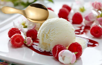 Stainless Steel Mini Scoop for Canisters with Short Handle, Gold Mini Feed Spoon for Ice Cream Melon Baller, Short Handle Spoon for Tea Sugar Salt Condiments Dessert (4 Pack)