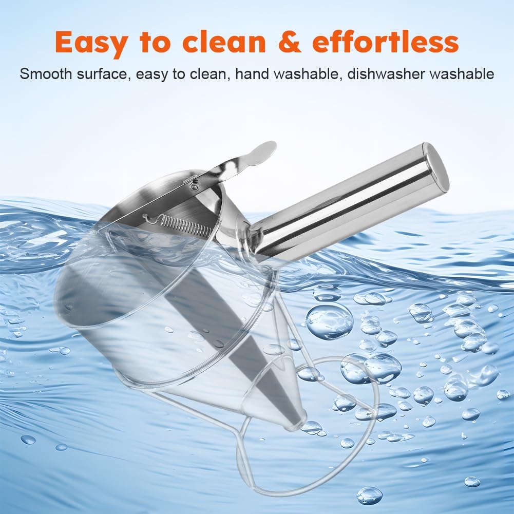 20oz Stainless Steel Pancake Batter Dispenser Multi-Nozzle, Funnel Tool