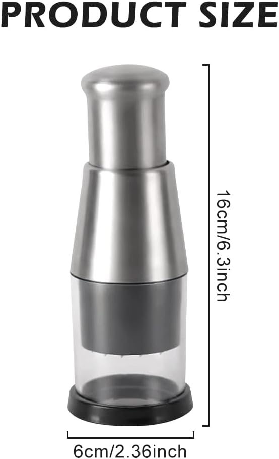 Manual Food Chopper, Compact Mini Dicer Stainless Steel Pressed Garlic Chopper, Functional Handheld Garlic Crusher Press for Mincing Potato, Slicing Peppers and Onions, Labor Saving