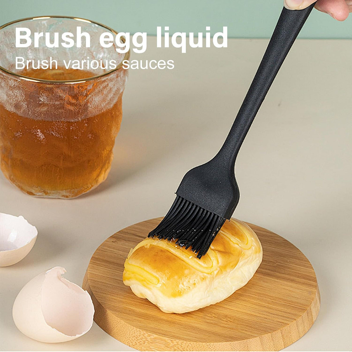 Silicone Basting Pastry Brush, Heat Resistant Basting Brush for Cooking, Strong Steel Core and Dishwasher Safe, BPA Free Kitchen Brush for BBQ Sauce Oil Baking (2 Pcs)