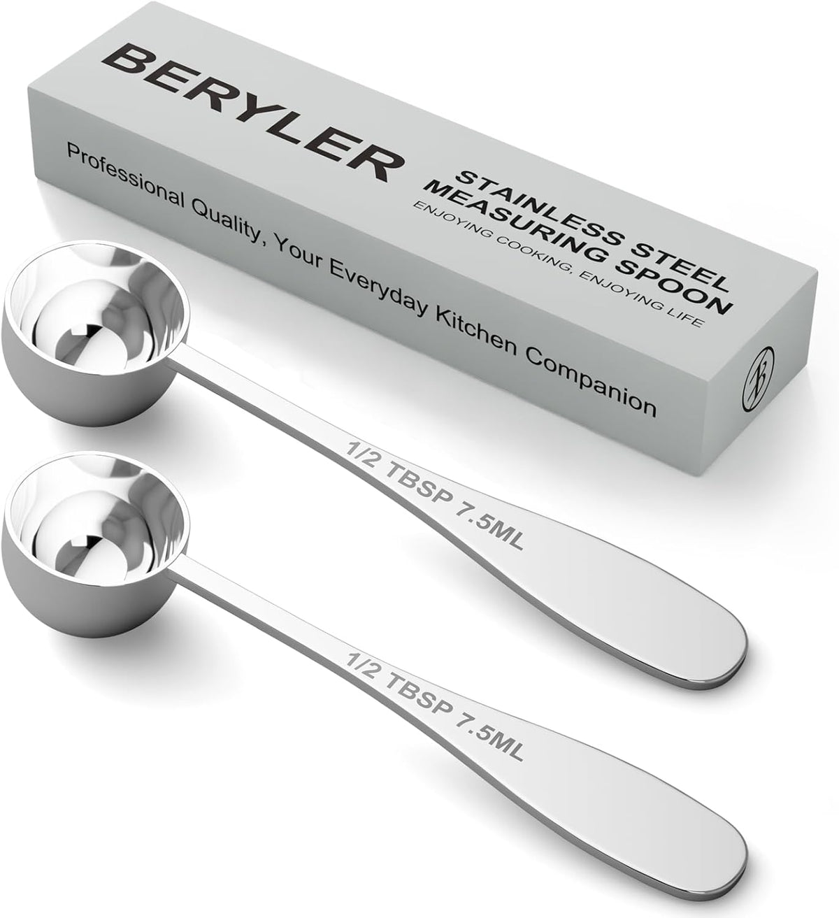 2PCS 1/2TBSP(7.5ML) Measuring Spoon, 18/8(304) Stainless Steel Tablespoon