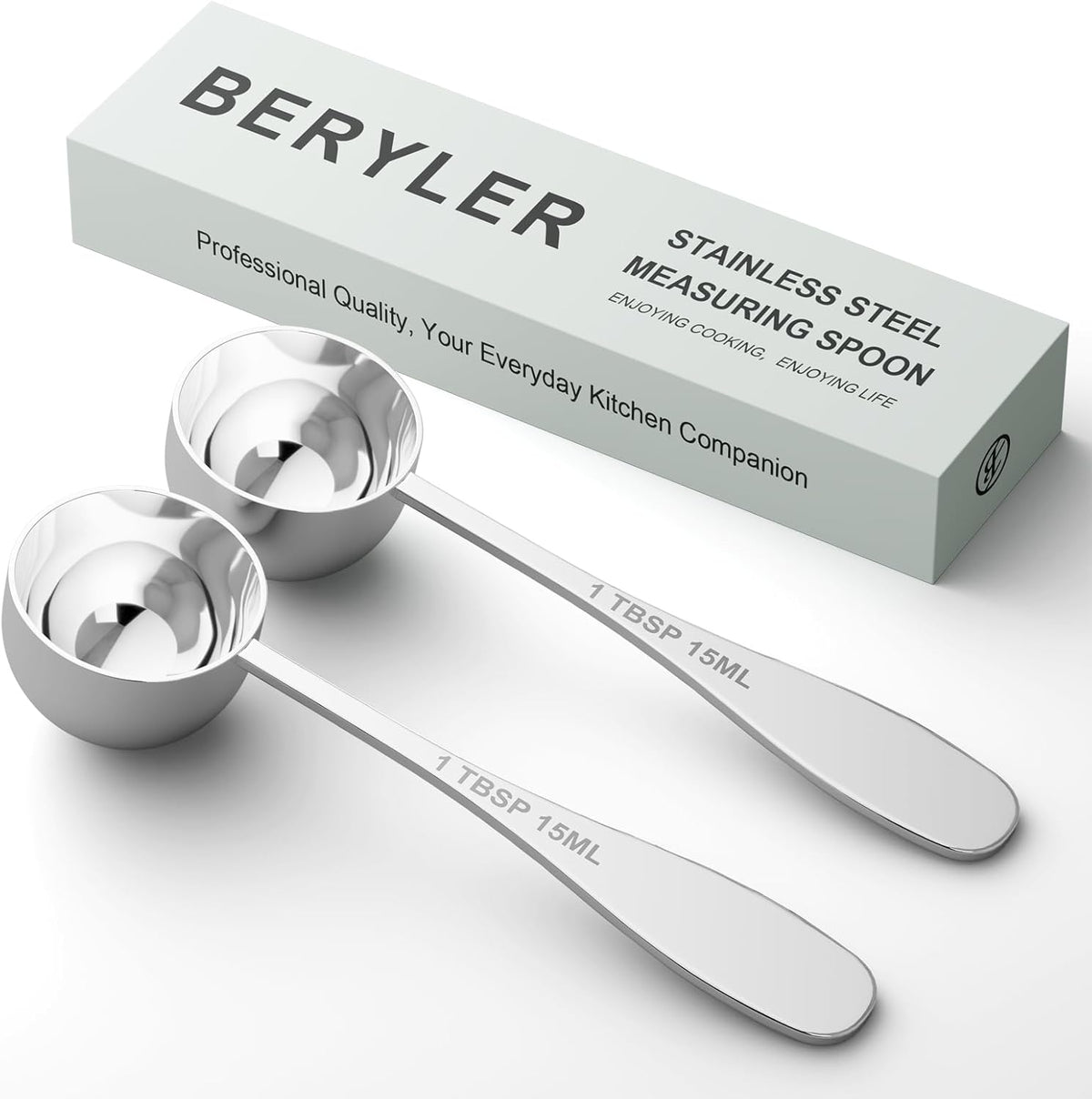 2PCS 1/2TBSP(7.5ML) Measuring Spoon, 18/8(304) Stainless Steel Tablespoon