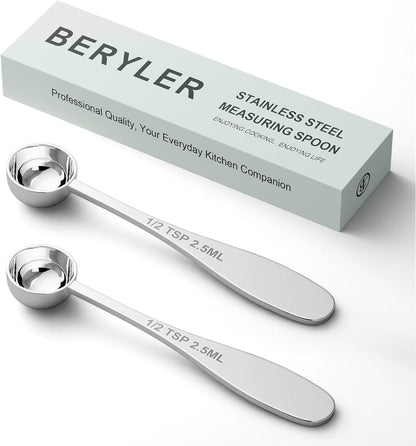 2PCS 1/2TBSP(7.5ML) Measuring Spoon, 18/8(304) Stainless Steel Tablespoon