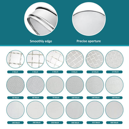 304 Stainless Steel Mesh Lab Sieve, 80 Mesh (0.2mm) Aperture Test Sieve, 7.9Inch(20cm) Diameter Economy Standard Analysis Sample Test Sieves for Industrial Laboratory Homes - Colors A