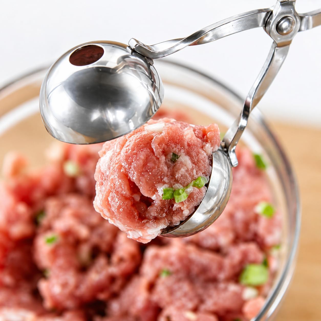 Meat Baller Tongs, 2-Pack Stainless Steel Meatball Maker with Detachable Anti-Slip Handles – Non-Stick Food Scoop for Meatballs, Cake Pops, Cookie Dough, Ice Cream, and BBQ (1.38" & 1.78")