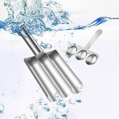 Meat Baller Spoon with Cutting Spade, Triple Meatball Maker for Meatball Lovers, DIY Meatball Making Set, Home Cooking Tools for Quick Making Meatballs