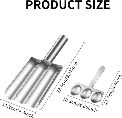 Meat Baller Spoon with Cutting Spade, Triple Meatball Maker for Meatball Lovers, DIY Meatball Making Set, Home Cooking Tools for Quick Making Meatballs