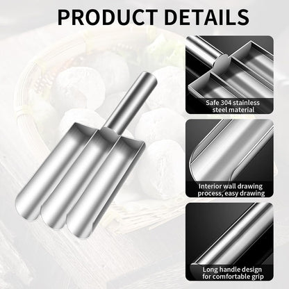 Meat Baller Spoon with Cutting Spade, Triple Meatball Maker for Meatball Lovers, DIY Meatball Making Set, Home Cooking Tools for Quick Making Meatballs