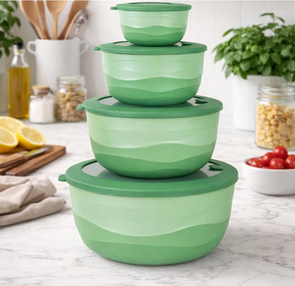 Pera Mixing Bowls with Lids, 8-Piece Airtight Leak-Proof Nesting BPA-Free Prep Bowl Set for Kitchen & Food Storage, Large 4200ml Capacity, Microwave & Dishwasher Safe