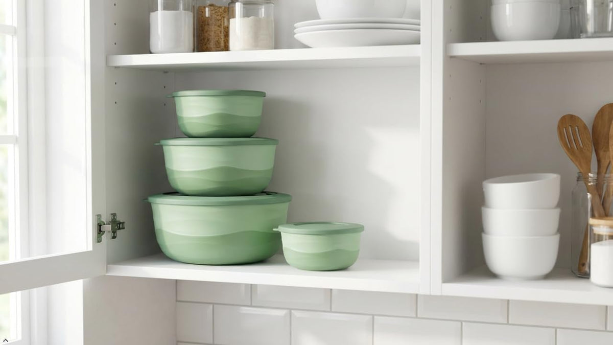 Pera Mixing Bowls with Lids, 8-Piece Airtight Leak-Proof Nesting BPA-Free Prep Bowl Set for Kitchen & Food Storage, Large 4200ml Capacity, Microwave & Dishwasher Safe