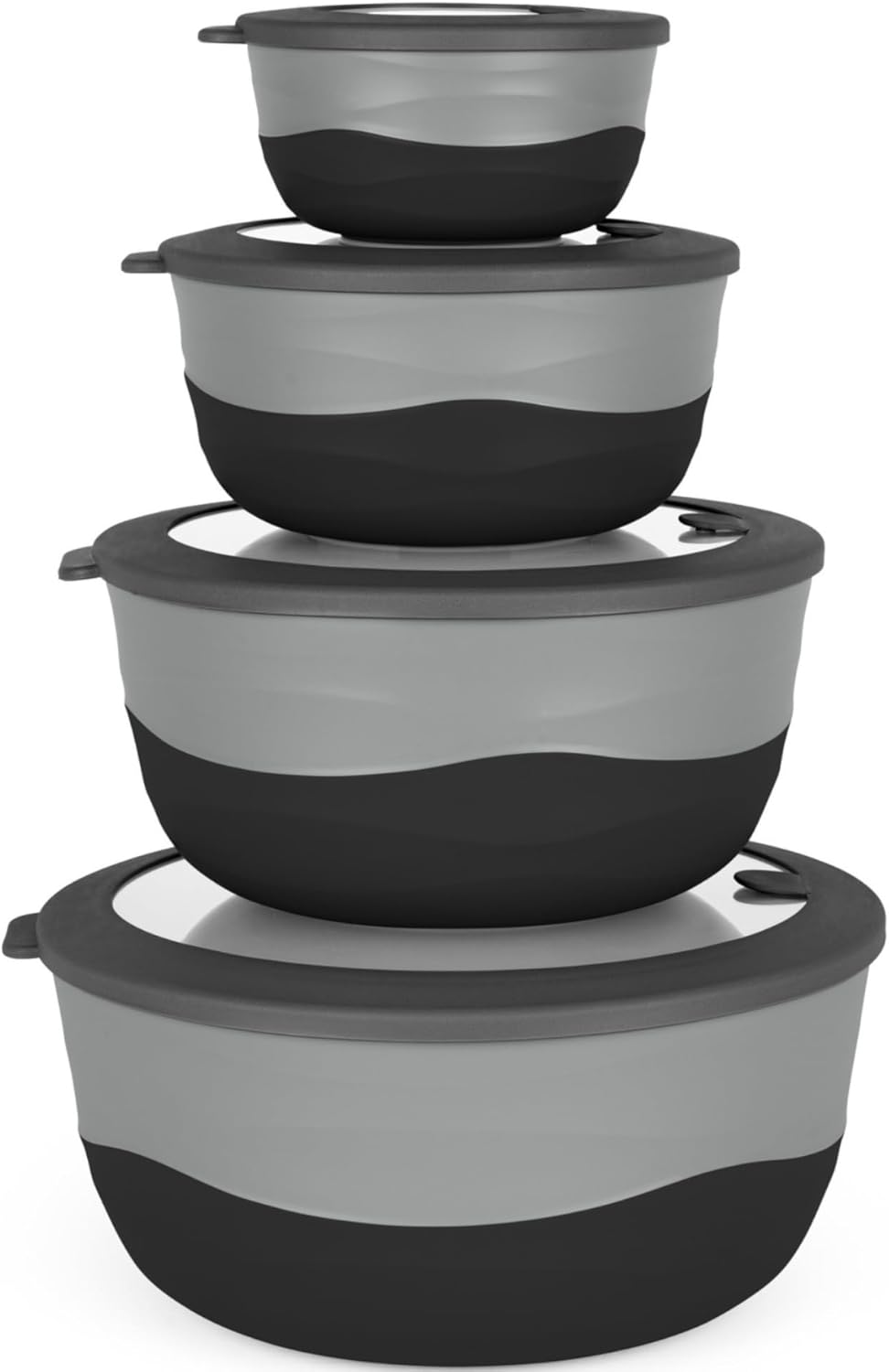 Pera Mixing Bowls with Lids, 8-Piece Airtight Leak-Proof Nesting BPA-Free Prep Bowl Set for Kitchen & Food Storage, Large 4200ml Capacity, Microwave & Dishwasher Safe