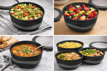 Pera Mixing Bowls with Lids, 8-Piece Airtight Leak-Proof Nesting BPA-Free Prep Bowl Set for Kitchen & Food Storage, Large 4200ml Capacity, Microwave & Dishwasher Safe