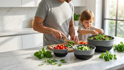 Pera Mixing Bowls with Lids, 8-Piece Airtight Leak-Proof Nesting BPA-Free Prep Bowl Set for Kitchen & Food Storage, Large 4200ml Capacity, Microwave & Dishwasher Safe