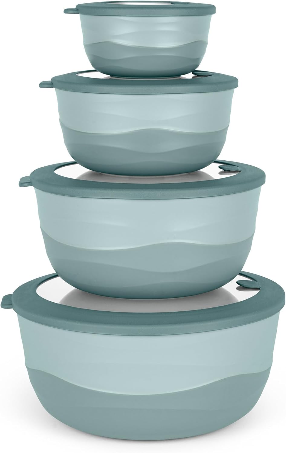 Pera Mixing Bowls with Lids, 8-Piece Airtight Leak-Proof Nesting BPA-Free Prep Bowl Set for Kitchen & Food Storage, Large 4200ml Capacity, Microwave & Dishwasher Safe
