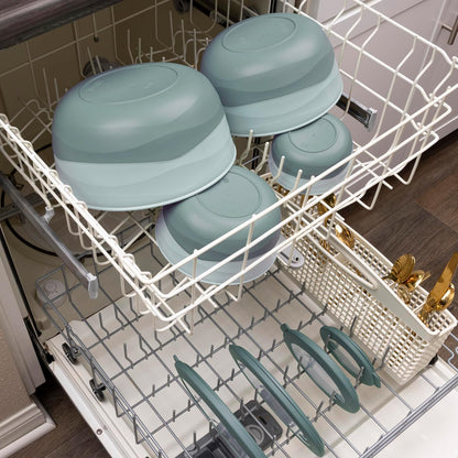 Pera Mixing Bowls with Lids, 8-Piece Airtight Leak-Proof Nesting BPA-Free Prep Bowl Set for Kitchen & Food Storage, Large 4200ml Capacity, Microwave & Dishwasher Safe