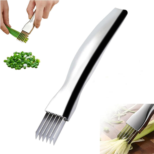 Shred Silk The Knife, 2026 Upgrade Green Onion Cutter Stainless Steel Chopped Kitchen Slicing Tool Cutter for Vegetables Onion Garlic, Multifunctional Kitchen Food Vegetable Cutters (1Pack)