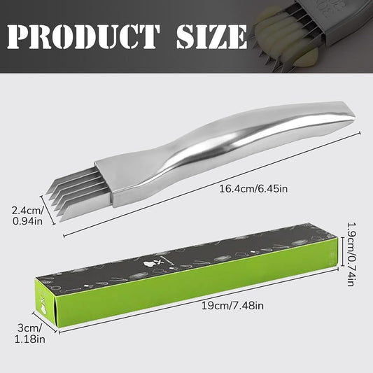Shred Silk The Knife, 2026 Upgrade Green Onion Cutter Stainless Steel Chopped Kitchen Slicing Tool Cutter for Vegetables Onion Garlic, Multifunctional Kitchen Food Vegetable Cutters (1Pack)