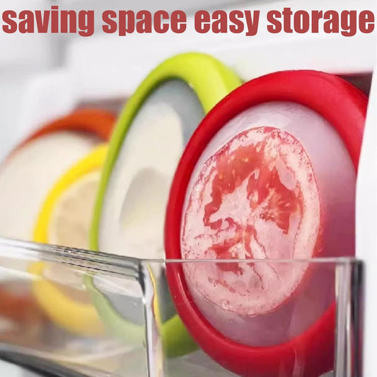 Set of 4 Reusable Fruit and Veggie Savers - Ideal for Avocados, Tomatoes, Apples, Garlic, Onions, and More