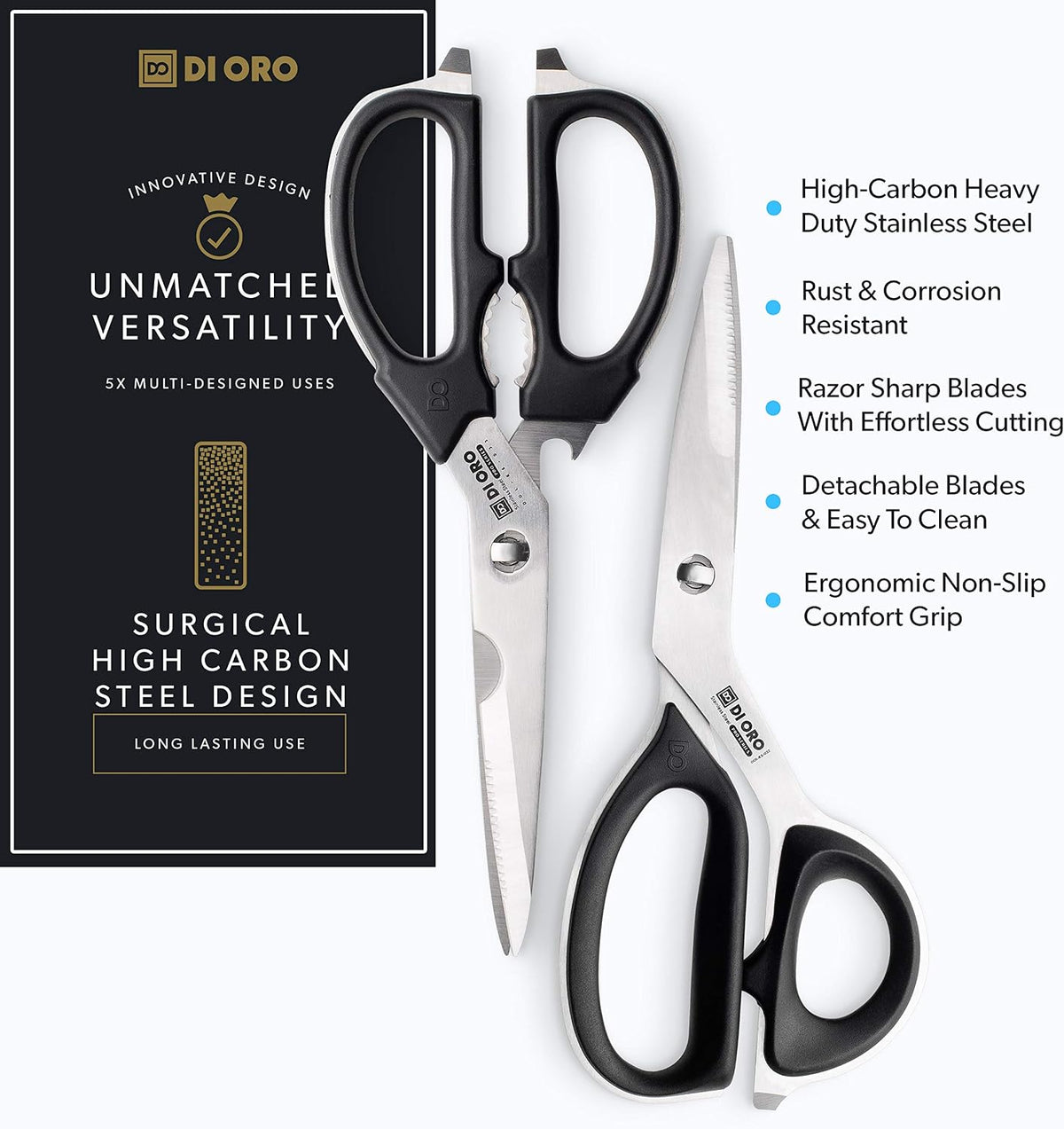 Kitchen Shears - Heavy-Duty Stainless Steel Scissors