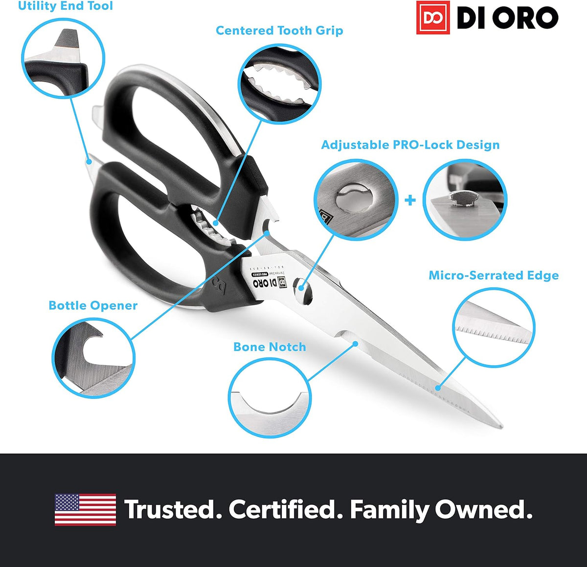 Kitchen Shears - Heavy-Duty Stainless Steel Scissors