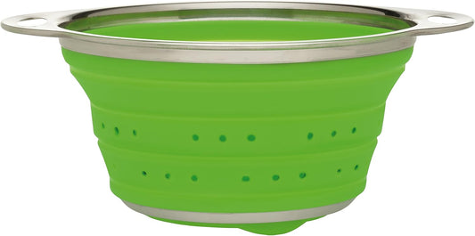 Kitchen Collapsible Colander, Silicone and 18/8 Stainless Steel, 1.5-Quart