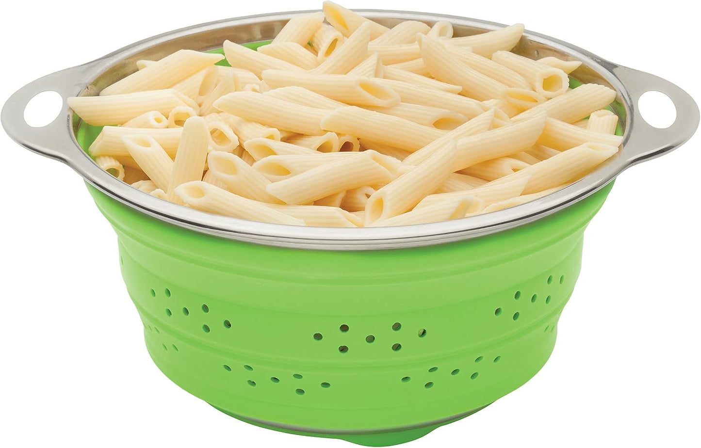 Kitchen Collapsible Colander, Silicone and 18/8 Stainless Steel, 1.5-Quart