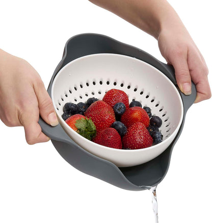 Kitchen Collapsible Colander, Silicone and 18/8 Stainless Steel, 1.5-Quart