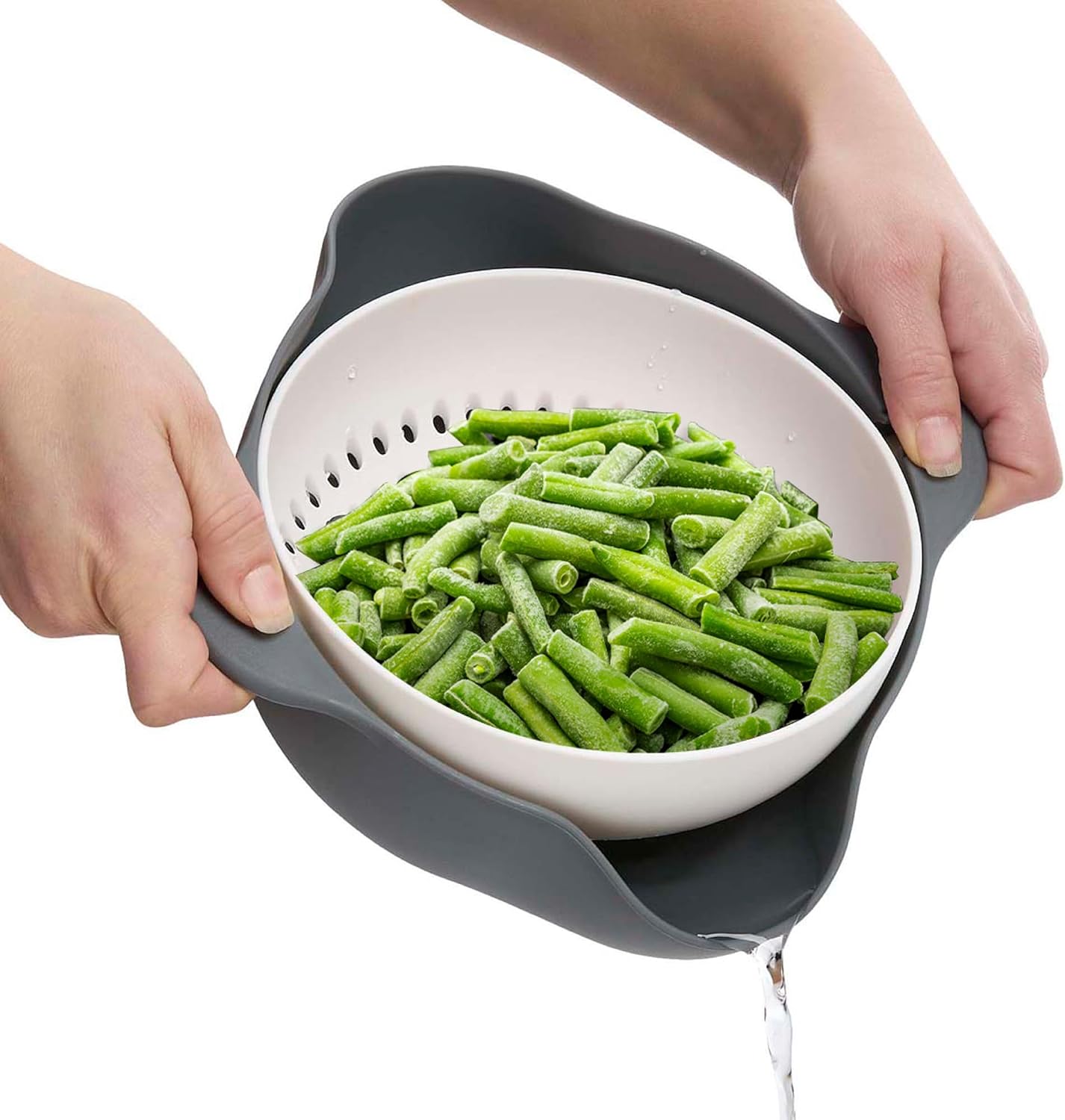 Kitchen Collapsible Colander, Silicone and 18/8 Stainless Steel, 1.5-Quart