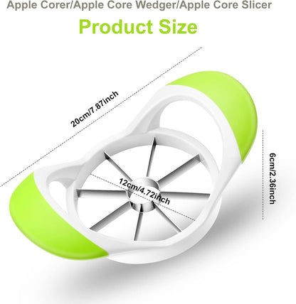 Upgraded Apple Slicer, Corer and Divider, 4.72 Inch 8 Super Sharp Stainless Steel Blades, 1 Super Sharp Peeler, 2 Fruit Forks and 1 Orange Citrus Peeler Tool, Green