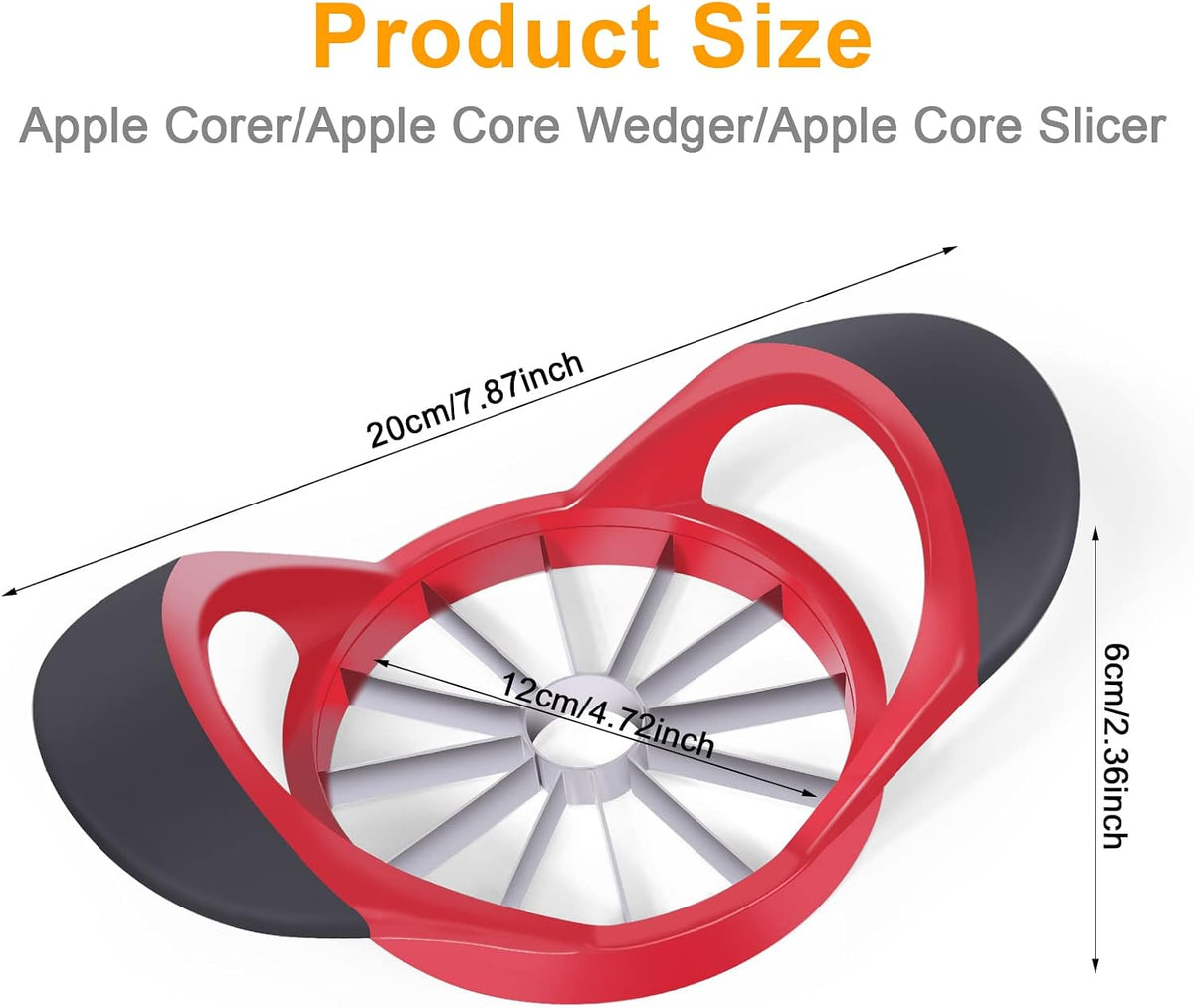 Upgraded Apple Slicer, Corer and Divider, 4.72 Inch 8 Super Sharp Stainless Steel Blades, 1 Super Sharp Peeler, 2 Fruit Forks and 1 Orange Citrus Peeler Tool, Green