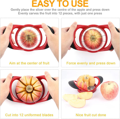 Upgraded Apple Slicer, Corer and Divider, 4.72 Inch 8 Super Sharp Stainless Steel Blades, 1 Super Sharp Peeler, 2 Fruit Forks and 1 Orange Citrus Peeler Tool, Green