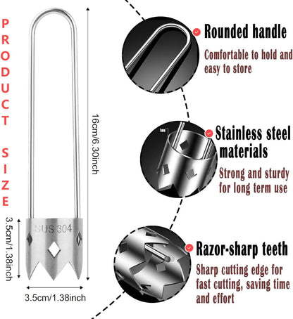 Red Bell Pepper Corer Tool,304 Stainless Steel Pepper Seed Remover and Apple Corer,Fruit and Vegetable Corer for Peppers,Apples,Pears and Tomatoes
