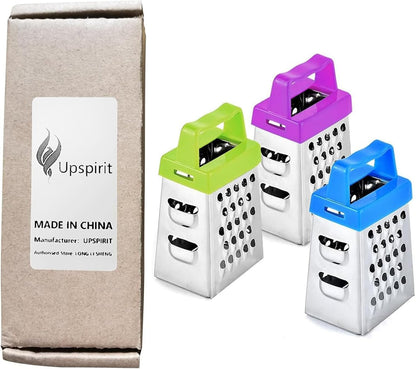 Mini Cheese Grater, 3-Piece Stainless Steel Box Grater Set