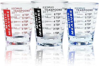plastic Measuring cup Shot Glass set of 3pcs, Shot Glasses Measuring cup, 26-Incremental Measurement 1oz, 6 Tsp, 2 Tbs, 30ml