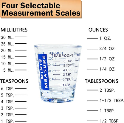 plastic Measuring cup Shot Glass set of 3pcs, Shot Glasses Measuring cup, 26-Incremental Measurement 1oz, 6 Tsp, 2 Tbs, 30ml