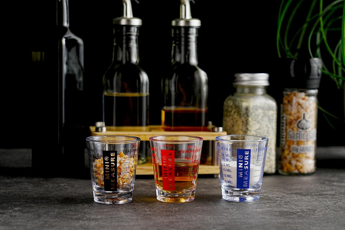 plastic Measuring cup Shot Glass set of 3pcs, Shot Glasses Measuring cup, 26-Incremental Measurement 1oz, 6 Tsp, 2 Tbs, 30ml